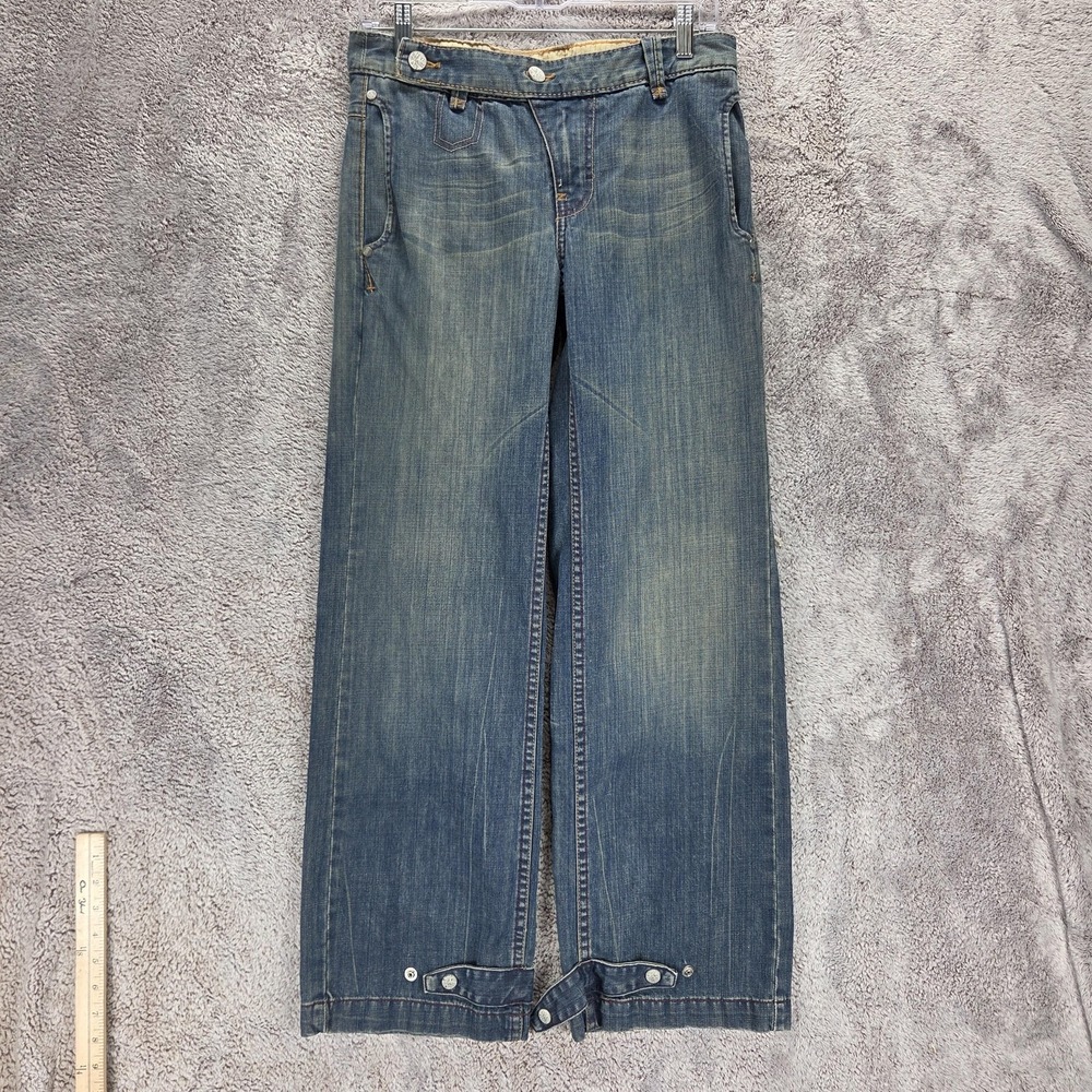 Rare Levi's Engineered Jeans Womens 26x30 Y2K Cinch Back Ankle Strap Buckle VTG